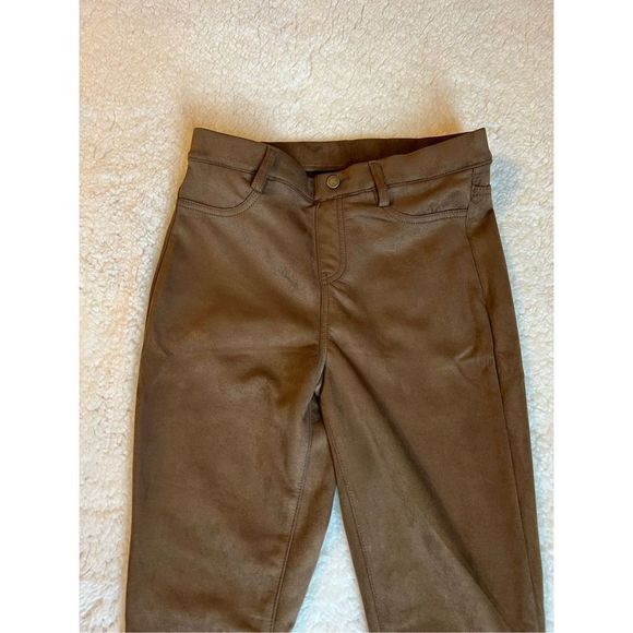Brown/Dark Camel Suede Jeggings, Sz XS (0-2) - Picture 4 of 7